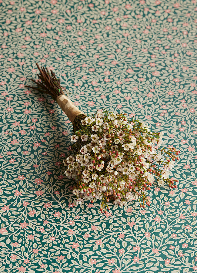 Marguerite Indigo Floral Wallpaper  | Brewster Wallcovering - The WorkRm