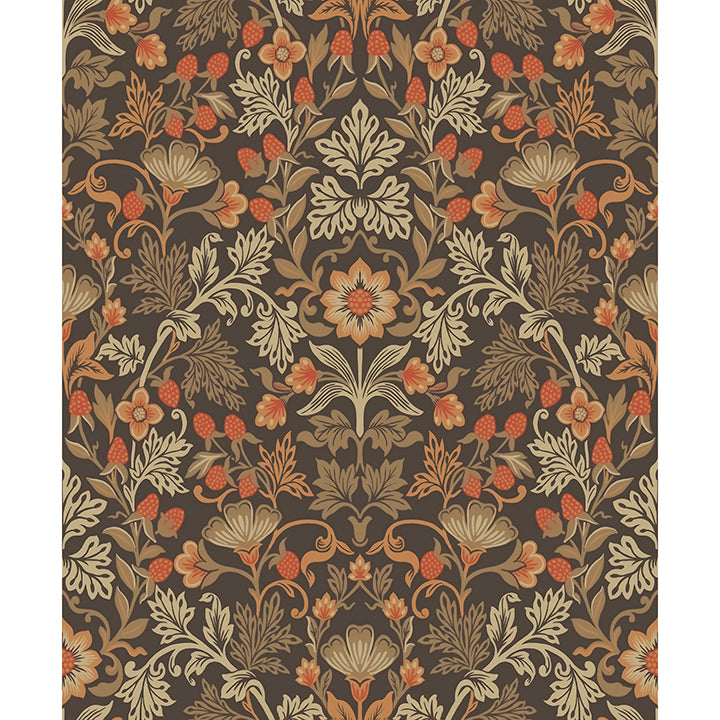 Picture of Lila Orange Strawberry Floral Wallpaper