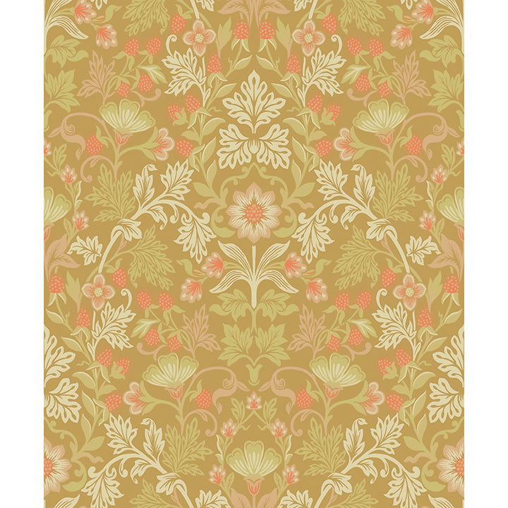 Picture of Lila Gold Strawberry Floral Wallpaper