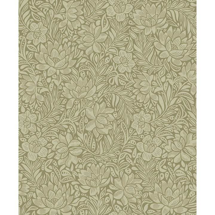 Brewster Wallcovering-Zahara Olive Floral Wallpaper