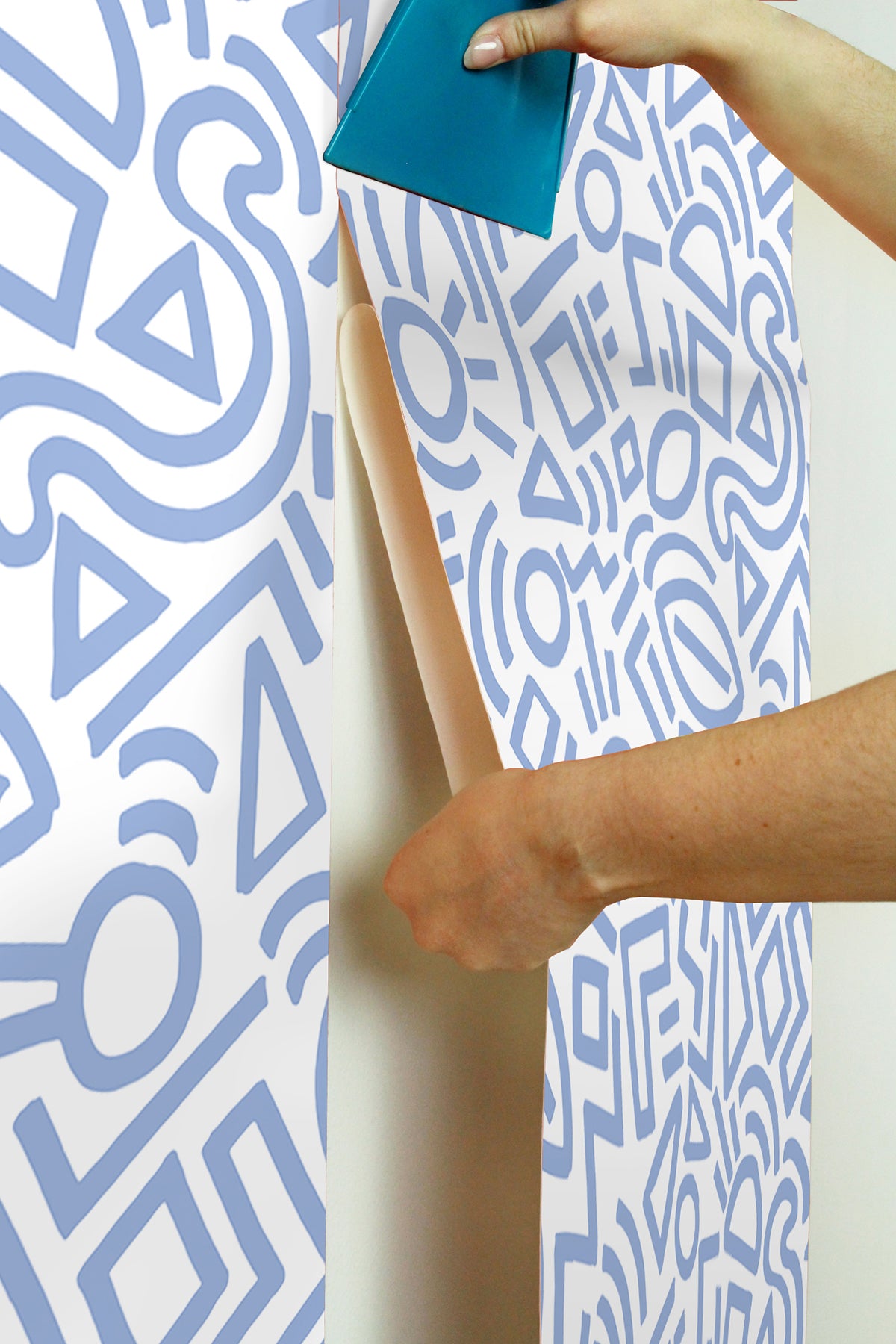 Periwinkle Doodle Abstract Peel and Stick Wallpaper  | Brewster Wallcovering - The WorkRm