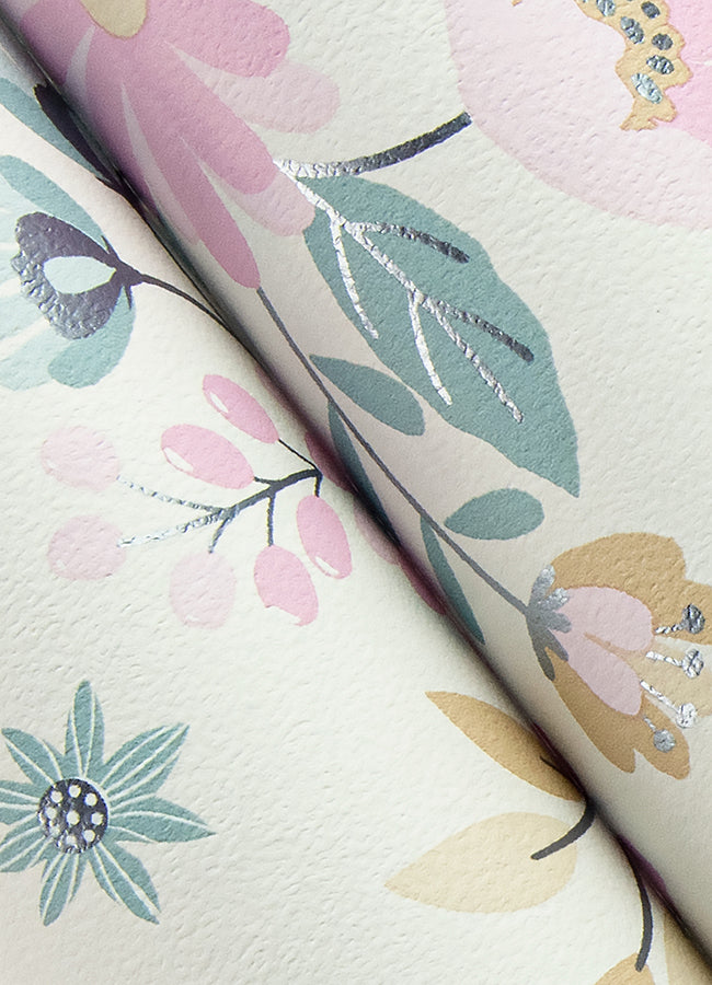 Zev Pink Butterfly Wallpaper - Brewster Wallcovering