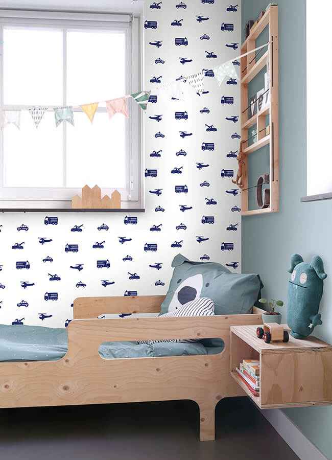 Briony Navy Vehicles Wallpaper - York Wallcoverings - 4060-137321 - York Wallcoverings Wallpaper
