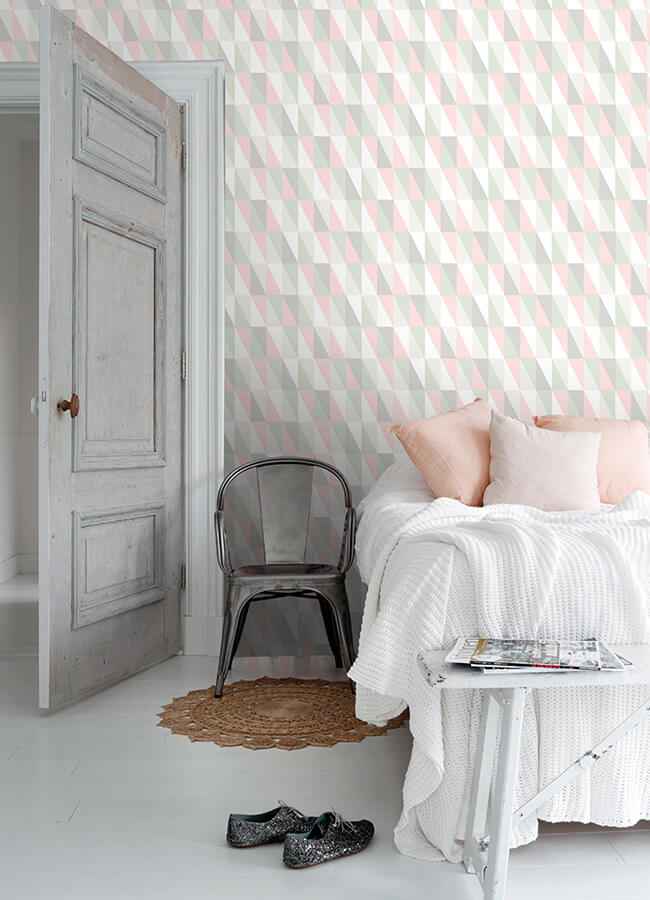 Inez Pastel Geometric Wallpaper - York Wallcoverings - 4060-138919 - York Wallcoverings Wallpaper