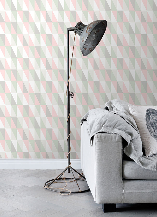 Inez Pastel Geometric Wallpaper  | Brewster Wallcovering