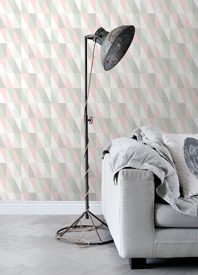 Inez Pastel Geometric Wallpaper - Brewster Wallcovering