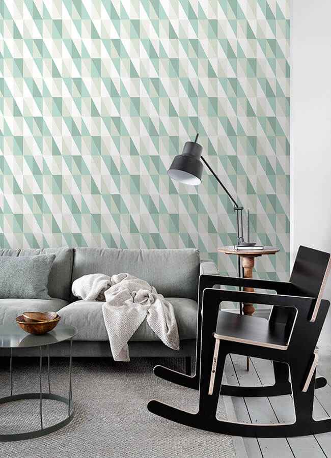 Inez Teal Geometric Wallpaper - York Wallcoverings - 4060-138920 - York Wallcoverings Wallpaper