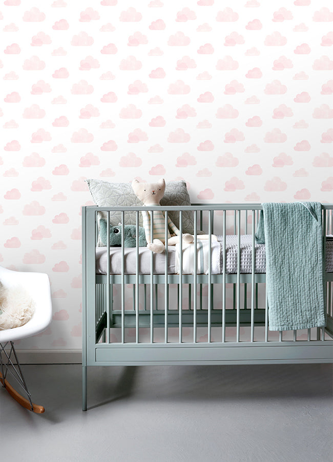 Irie Pink Clouds Wallpaper - Brewster Wallcovering