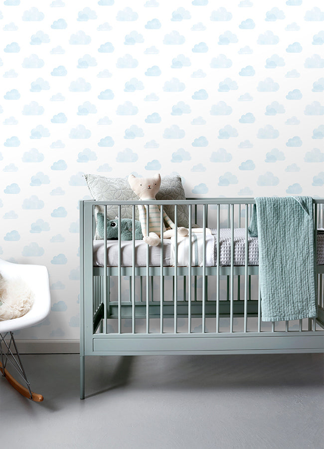 Irie Blue Clouds Wallpaper - Brewster Wallcovering