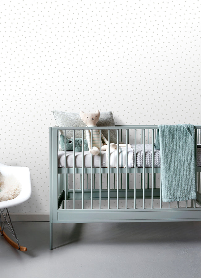 Pixie Grey Dots Wallpaper - Brewster Wallcovering