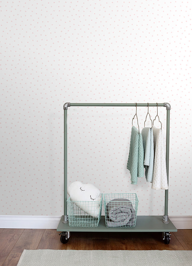 Pixie Pink Dots Wallpaper  | Brewster Wallcovering