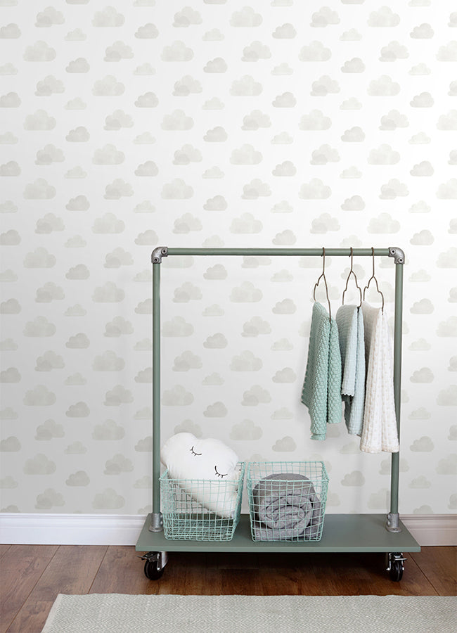 Irie Grey Clouds Wallpaper - Brewster Wallcovering