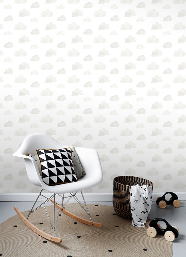 Irie Grey Clouds Wallpaper - Brewster Wallcovering