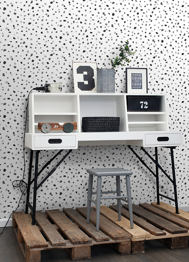 Ona Charcoal Terrazzo Wallpaper  | Brewster Wallcovering - The WorkRm