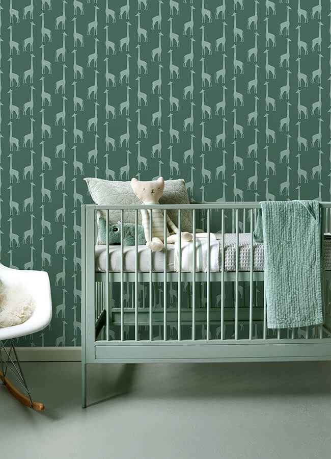 Vivi Teal Giraffe Wallpaper - York Wallcoverings - 4060-139061 - York Wallcoverings Wallpaper