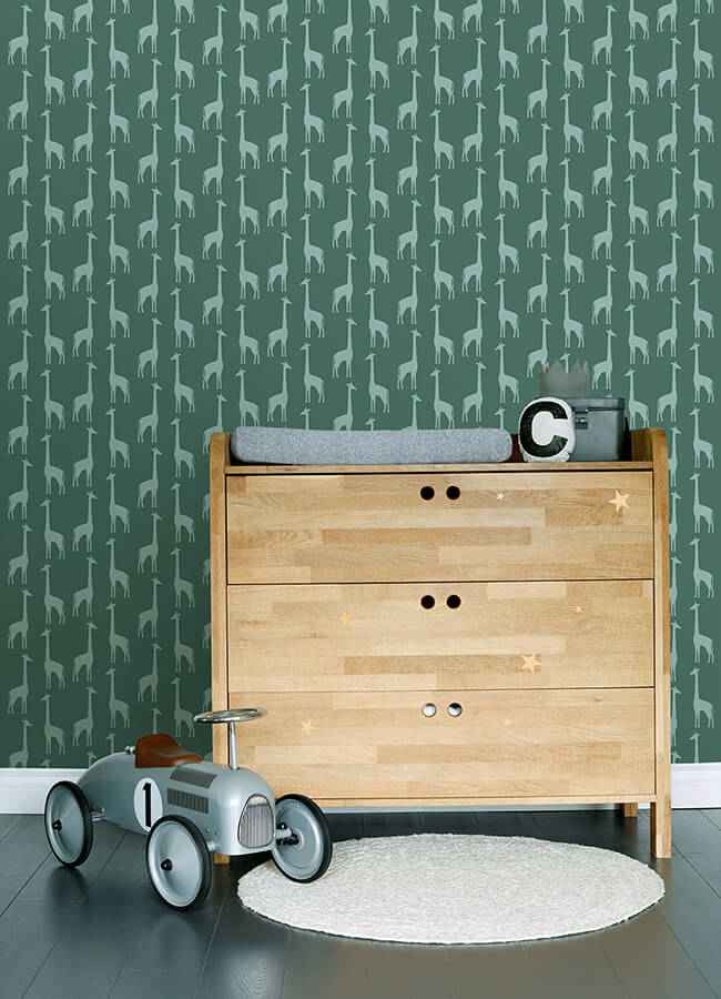 Vivi Teal Giraffe Wallpaper - York Wallcoverings - 4060-139061 - York Wallcoverings Wallpaper
