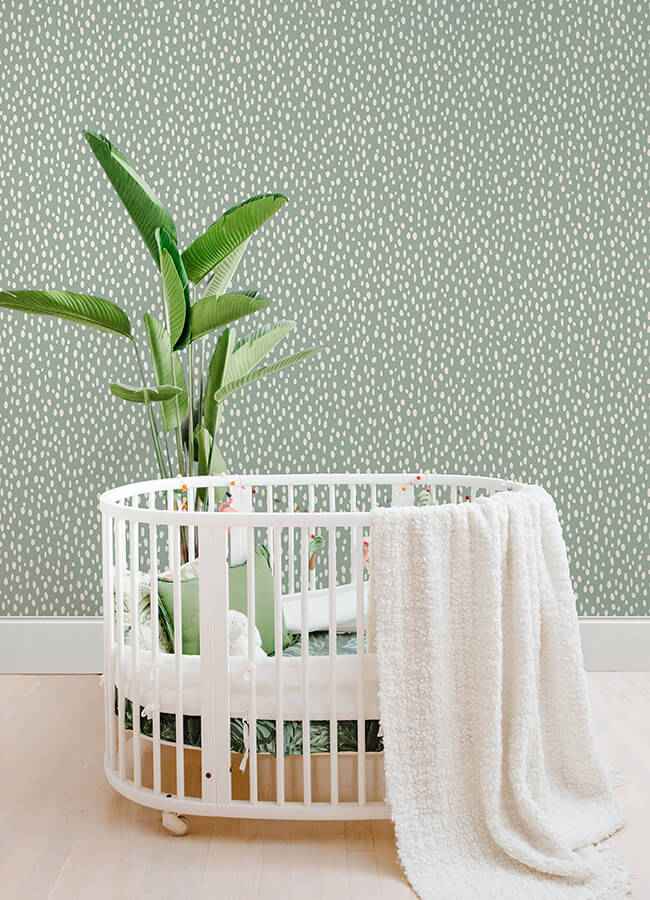 Willa Moss Dots Wallpaper - York Wallcoverings - 4060-139256 - York Wallcoverings Wallpaper