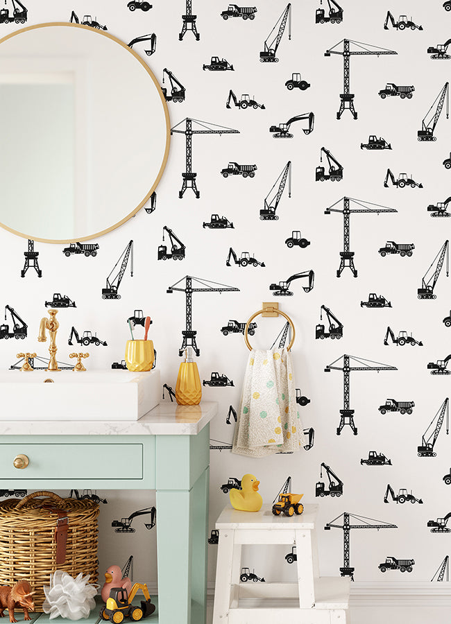 Eowyn Black Cranes Wallpaper - Brewster Wallcovering