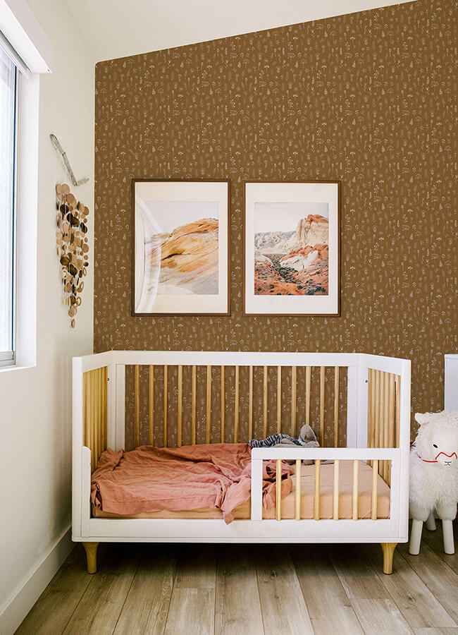 Tatula Chestnut Floral Wallpaper - York Wallcoverings - 4060-139281 - York Wallcoverings Wallpaper