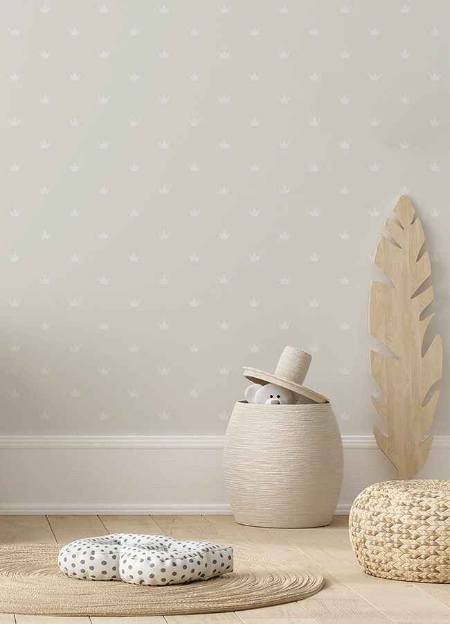 Bea Silver Crowns Wallpaper - York Wallcoverings - 4060-347703 - York Wallcoverings Wallpaper