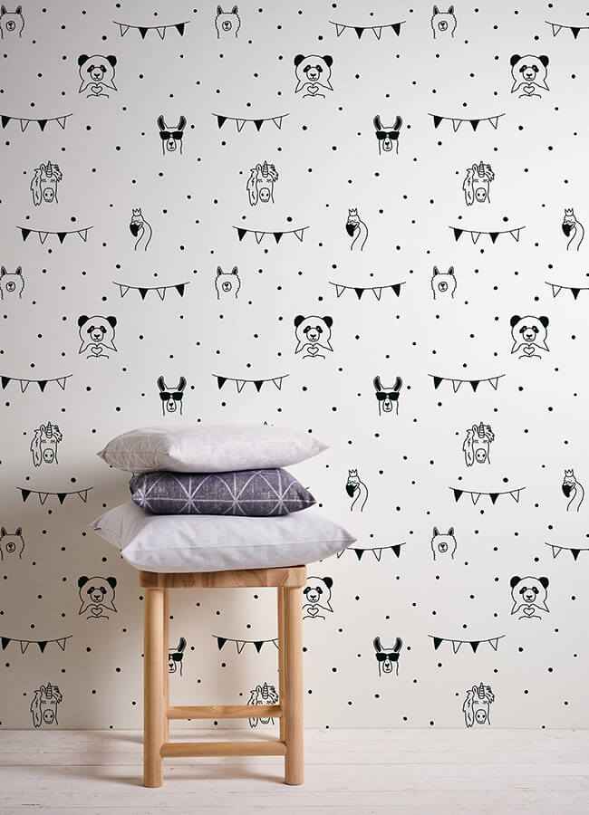 Orlow Black Llama Wallpaper - York Wallcoverings - 4060-381382 - York Wallcoverings Wallpaper