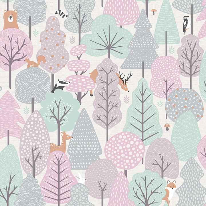 Quillen Pink Forest Wallpaper - York Wallcoverings - 4060-51603 - York Wallcoverings Wallpaper