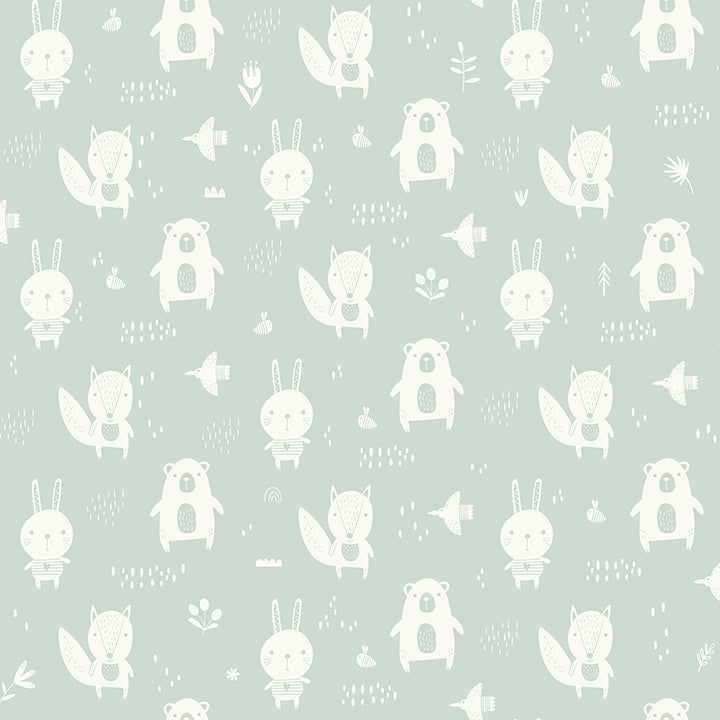 Picture of Bitsy Mint Woodland Wallpaper