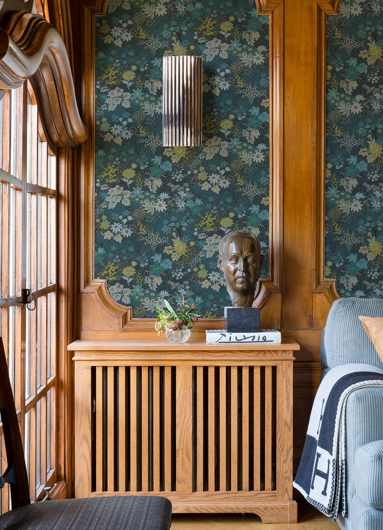 Vesper Teal Forest Floral Wallpaper  | Brewster Wallcovering - The WorkRm