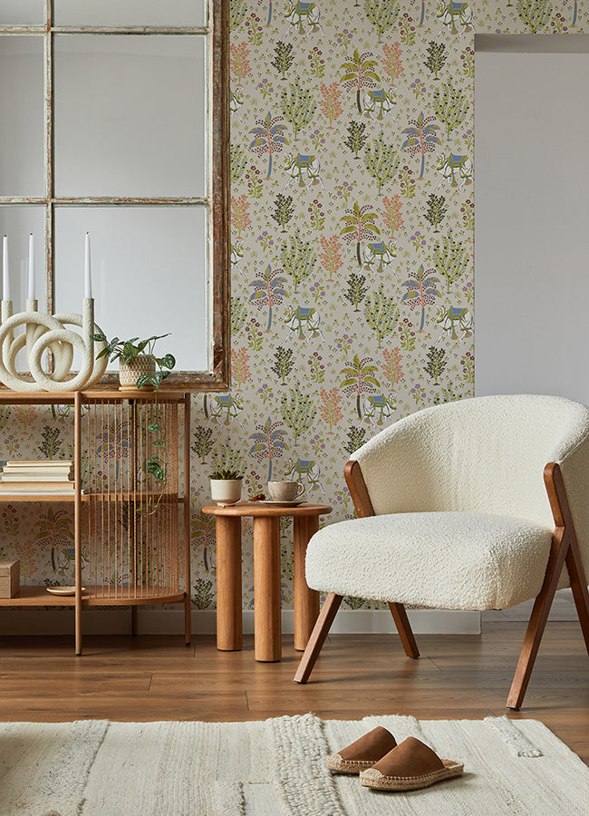 Linen Camel's Courtyard Peel and Stick Wallpaper  | Brewster Wallcovering - The WorkRm