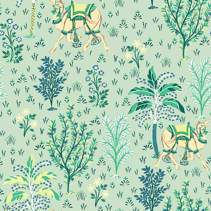 Avocado Camels Courtyard Peel and Stick Wallpaper - York Wallcoverings - PFS4809