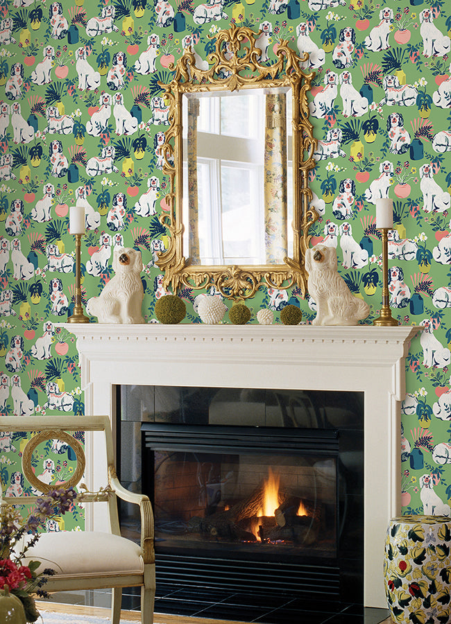 Jade Good Dog Peel and Stick Wallpaper  | Brewster Wallcovering - The WorkRm