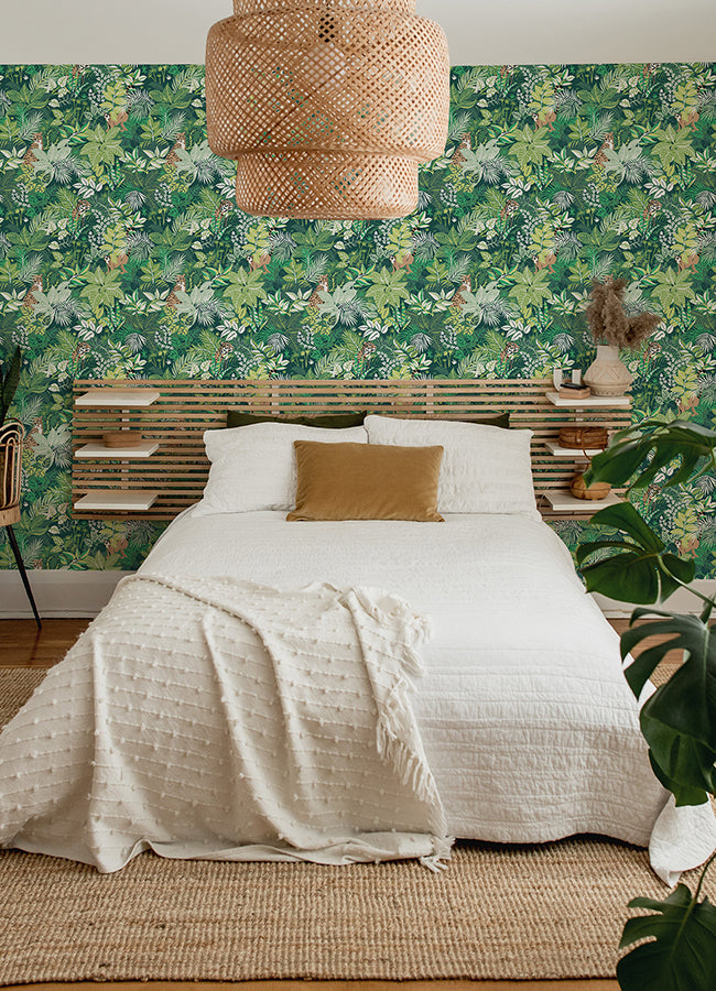 Sage Tropical Oasis Peel and Stick Wallpaper  | Brewster Wallcovering - The WorkRm