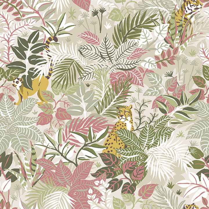 Sand Tropical Oasis Peel and Stick Wallpaper - York Wallcoverings - PFS4815