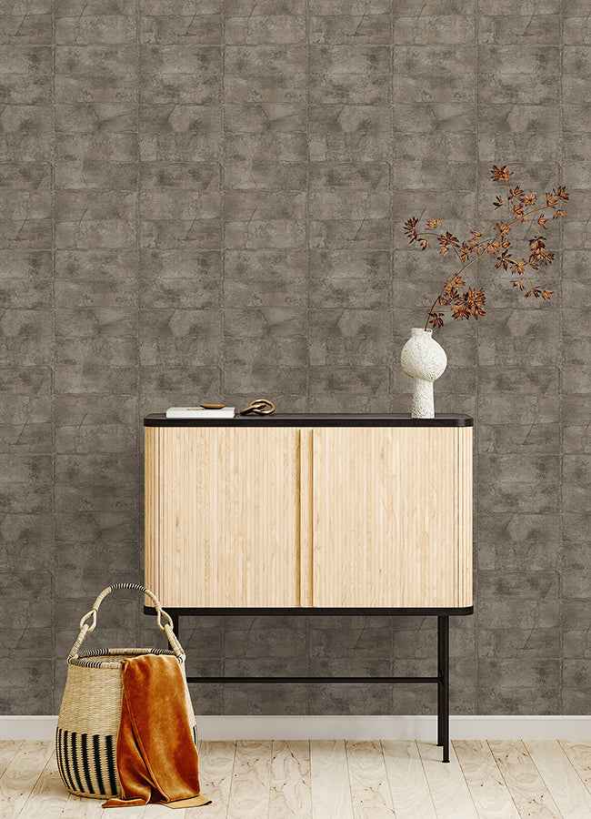Clay Dark Grey Stone Wallpaper - York Wallcoverings - 4096-520163 - York Wallcoverings Wallpaper