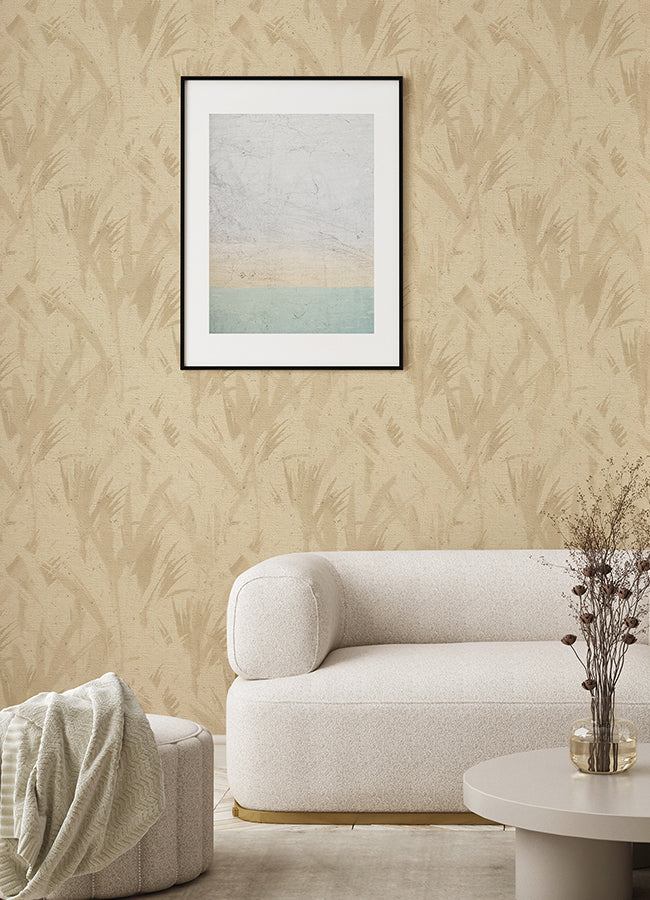 Chet Beige Spray Wallpaper - Brewster Wallcovering