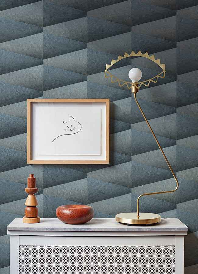 Shae Indigo Geo Wallpaper - York Wallcoverings - 4096-554656 - York Wallcoverings Wallpaper