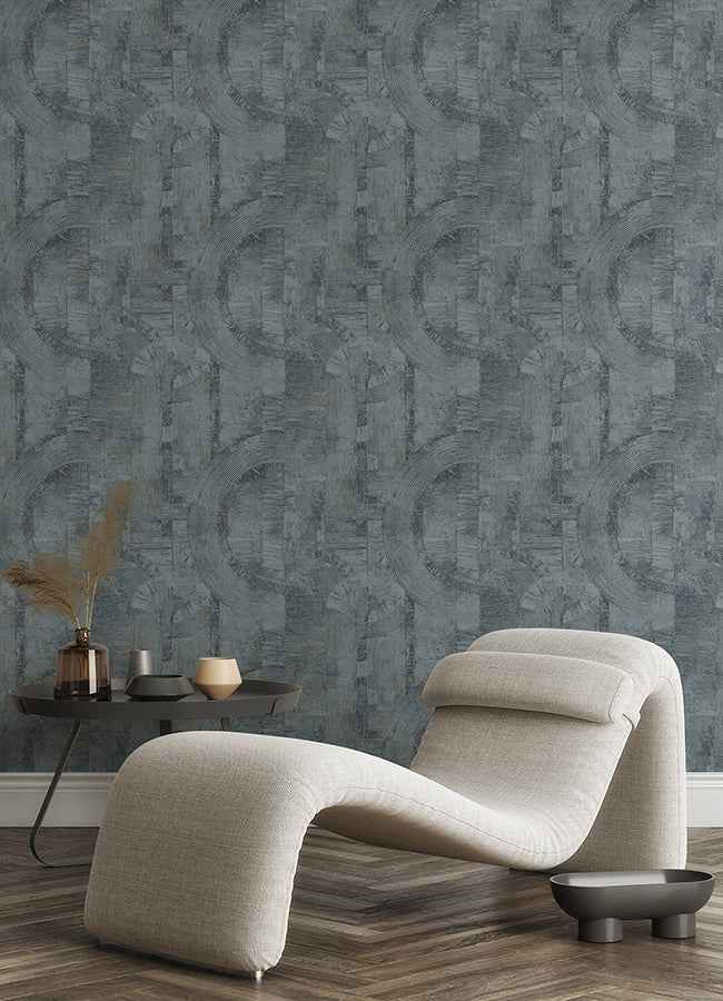 Abe Blue Geo Wallpaper - York Wallcoverings - 4096-554786 - York Wallcoverings Wallpaper