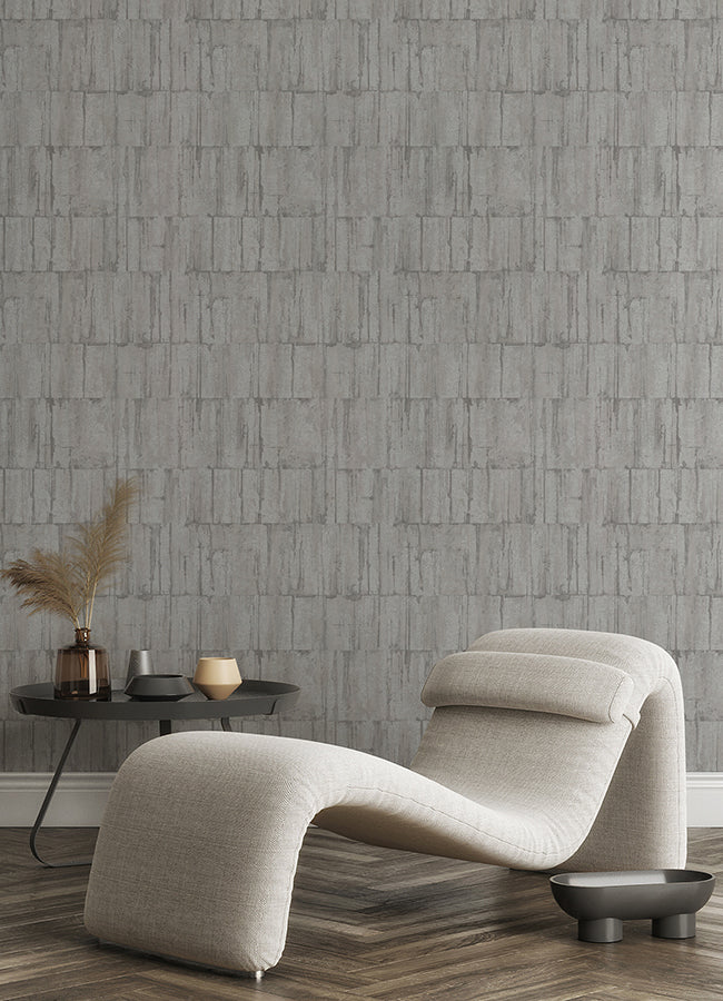 Buck Silver Horizontal Wallpaper  | Brewster Wallcovering - The WorkRm