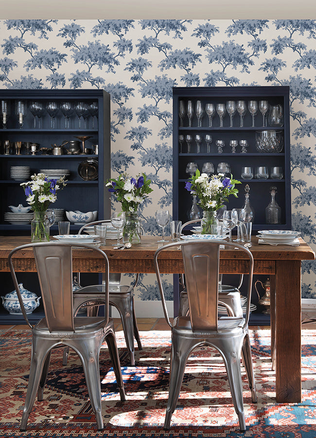 Denim Alder Peel and Stick Wallpaper - Brewster Wallcovering