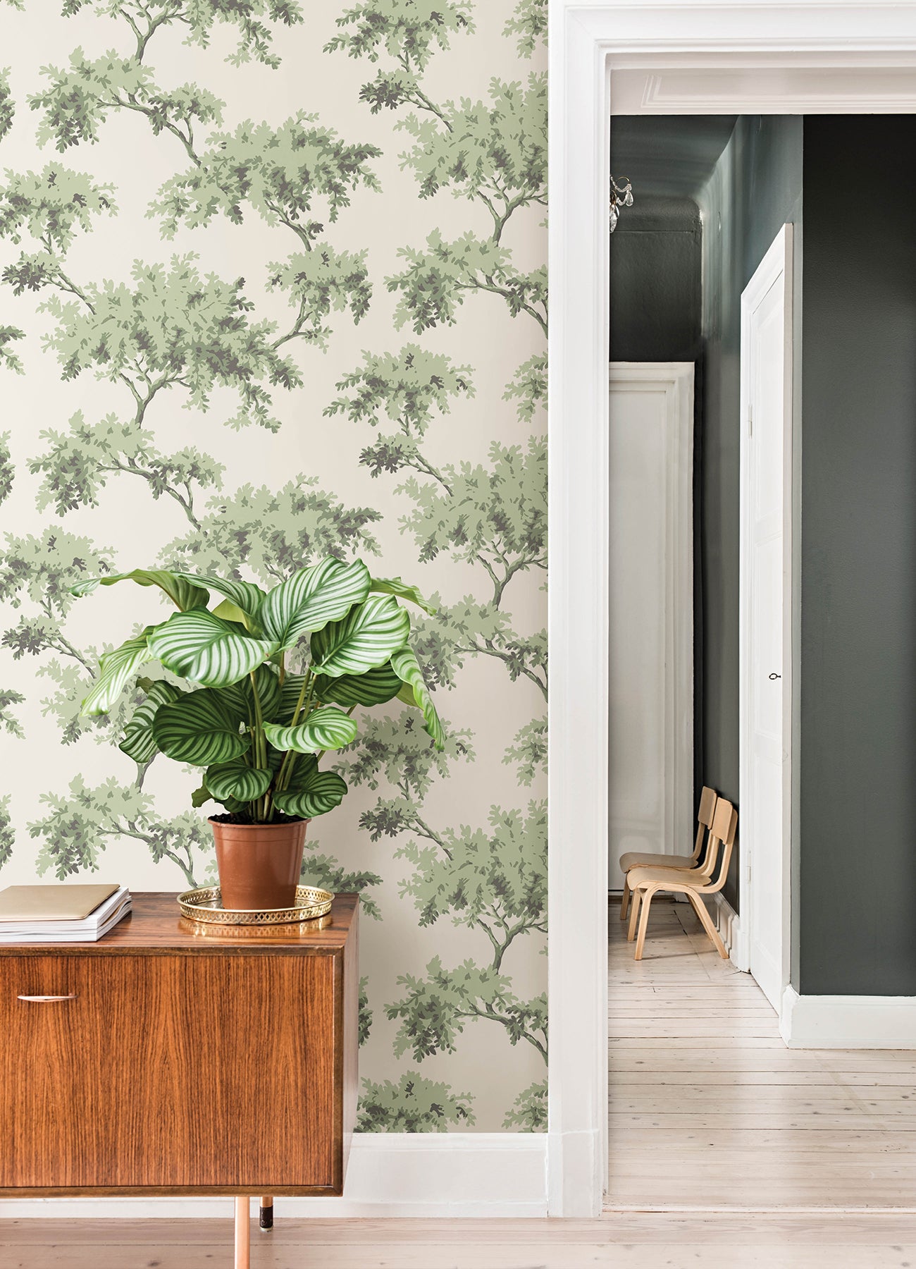 Sage Alder Peel and Stick Wallpaper - Brewster Wallcovering