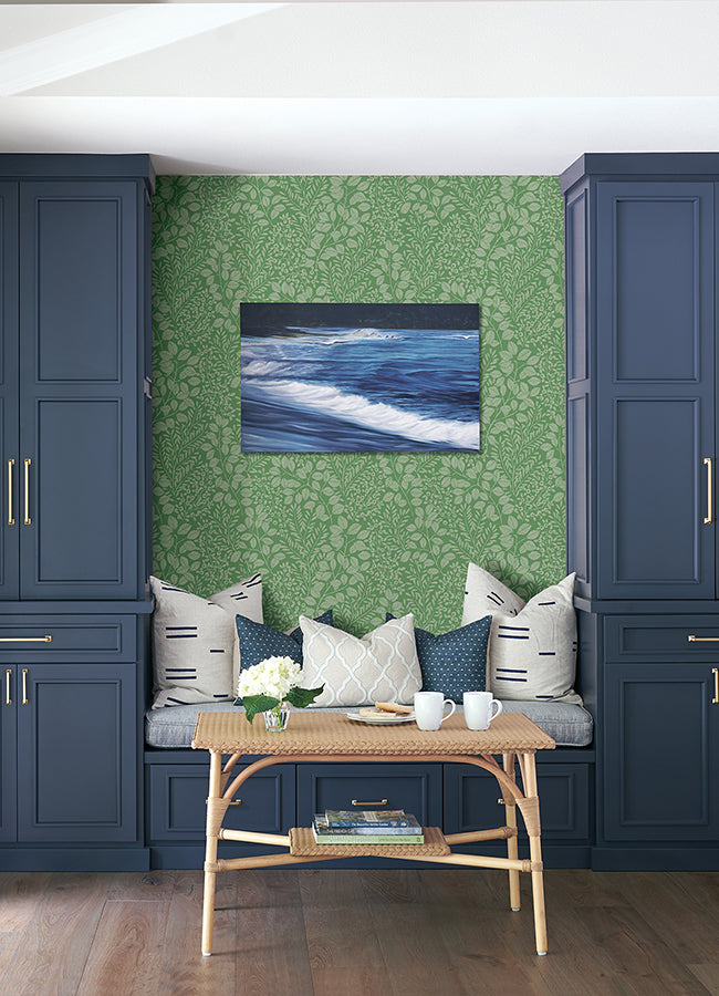 Elin Green Berry Botanical Wallpaper - Brewster Wallcovering