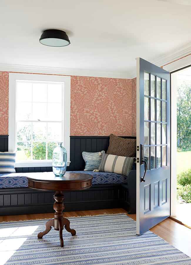 Elin Coral Berry Botanical Wallpaper - York Wallcoverings - 4066-26516 - York Wallcoverings Wallpaper
