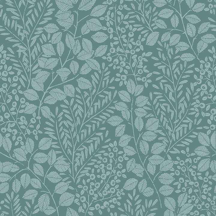 Elin Sky Blue Berry Botanical Wallpaper - York Wallcoverings - 4066-26518 - York Wallcoverings Wallpaper