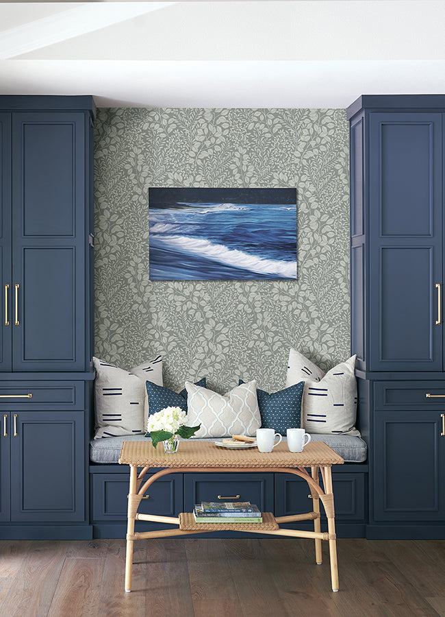 Elin Charcoal Berry Botanical Wallpaper  | Brewster Wallcovering - The WorkRm