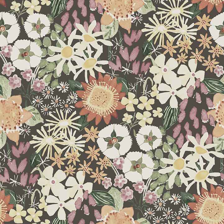 Karina Raspberry Wildflower Garden Wallpaper - York Wallcoverings - 4066-26522 - York Wallcoverings Wallpaper