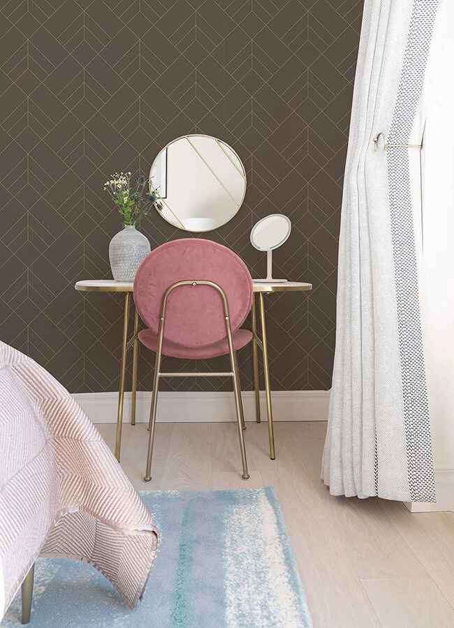 Sander Chocolate Geometric Wallpaper - York Wallcoverings - 4066-26549 - York Wallcoverings Wallpaper