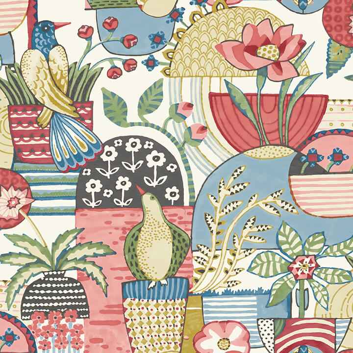 Fika Rose Blissful Birds & Blooms Wallpaper - York Wallcoverings - 4066-26557 - York Wallcoverings Wallpaper