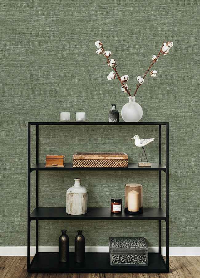 Malin Moss Faux Grasscloth Wallpaper - York Wallcoverings - 4066-26561 - York Wallcoverings Wallpaper