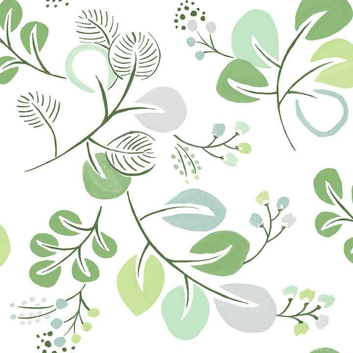 Jonah Light Green Leaf Trail Wallpaper - York Wallcoverings - 4066-26565