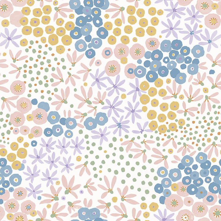 Floral Bunch Multi Bright Peel and Stick Wallpaper - York Wallcoverings - NUS4847 - York Wallcoverings Wallpaper